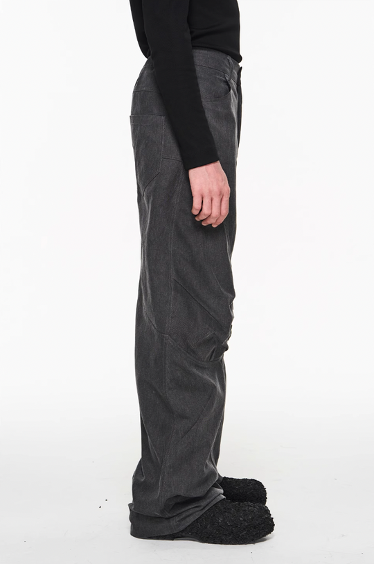 BLIND NO PLAN Shaped Pinch Pleat 3D Straight Leg Work Pants