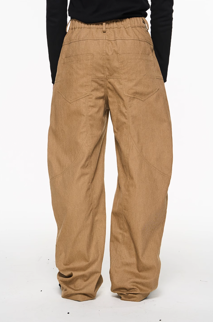 BLIND NO PLAN Shaped Pinch Pleat 3D Straight Leg Work Pants