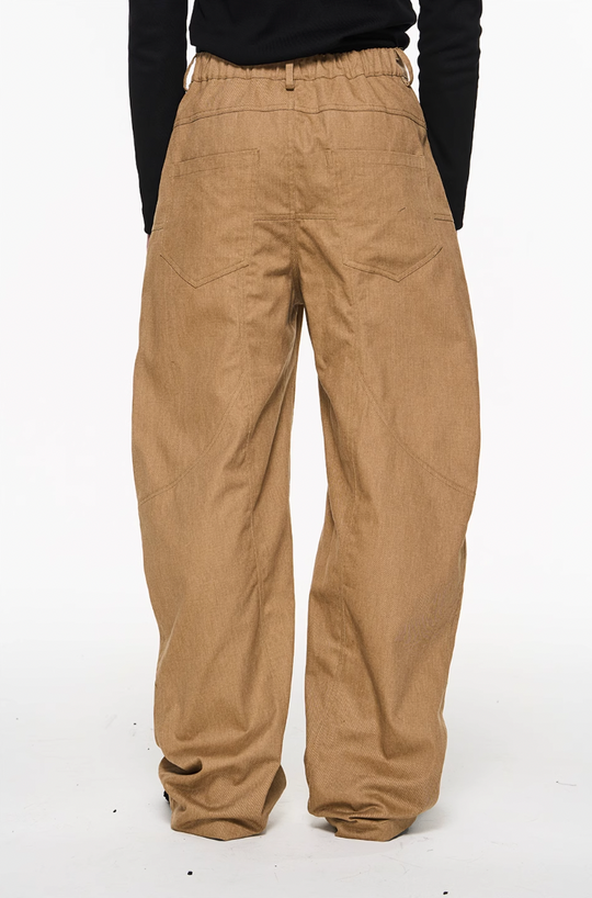 BLIND NO PLAN Shaped Pinch Pleat 3D Straight Leg Work Pants