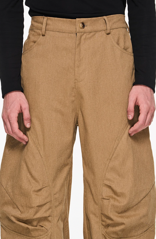 BLIND NO PLAN Shaped Pinch Pleat 3D Straight Leg Work Pants