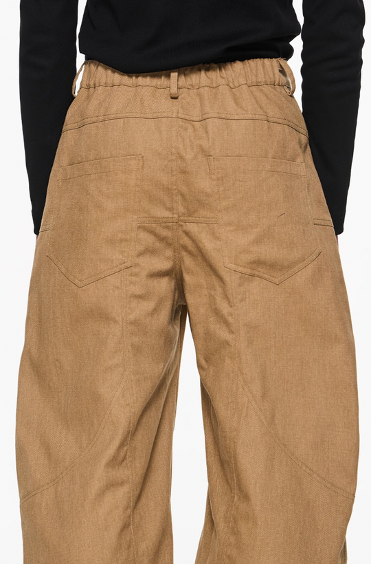 BLIND NO PLAN Shaped Pinch Pleat 3D Straight Leg Work Pants