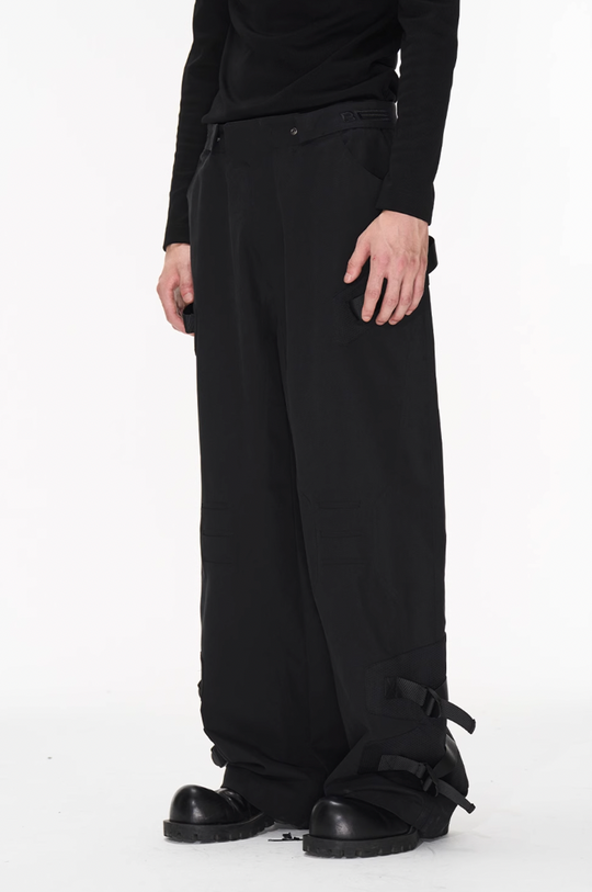 BLIND NO PLAN Patchwork Functional Button Pants