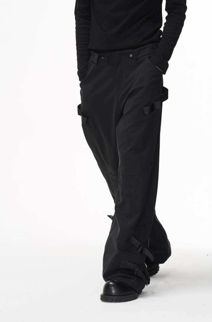 BLIND NO PLAN Patchwork Functional Button Pants