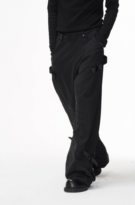 BLIND NO PLAN Patchwork Functional Button Pants