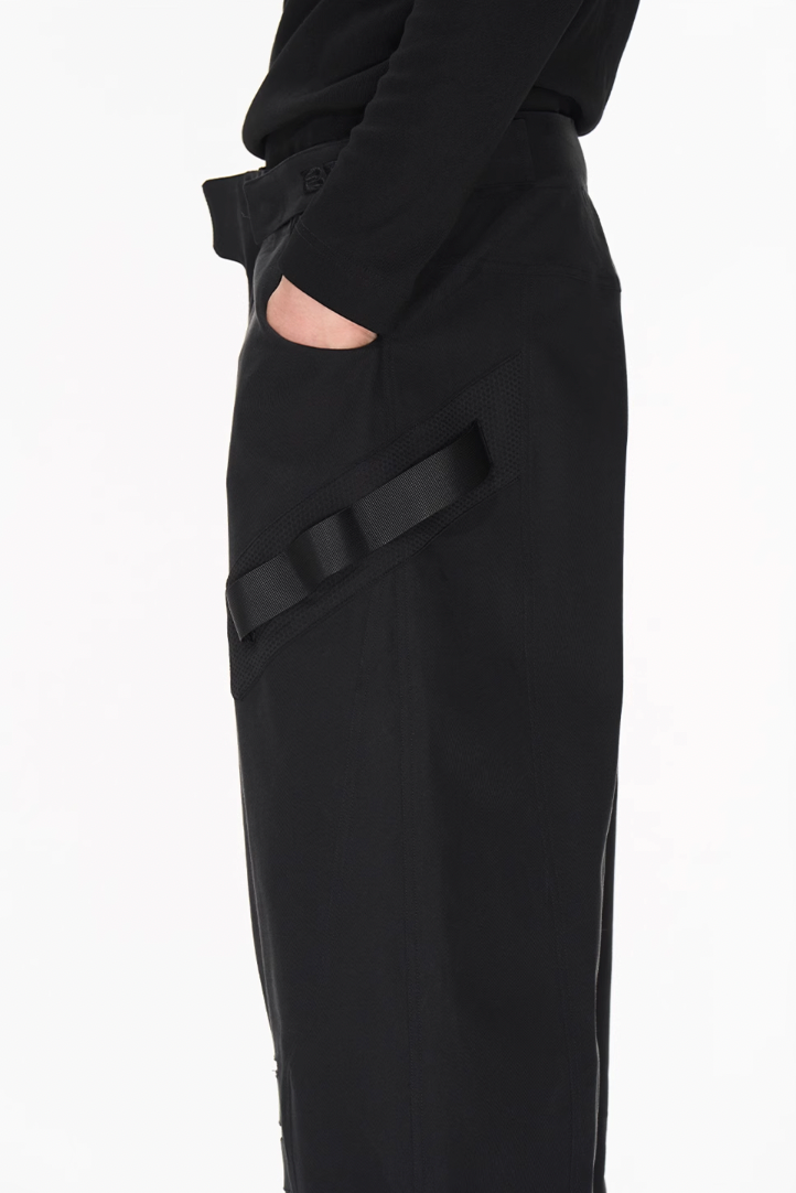 BLIND NO PLAN Patchwork Functional Button Pants