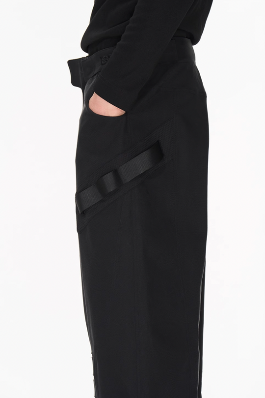 BLIND NO PLAN Patchwork Functional Button Pants