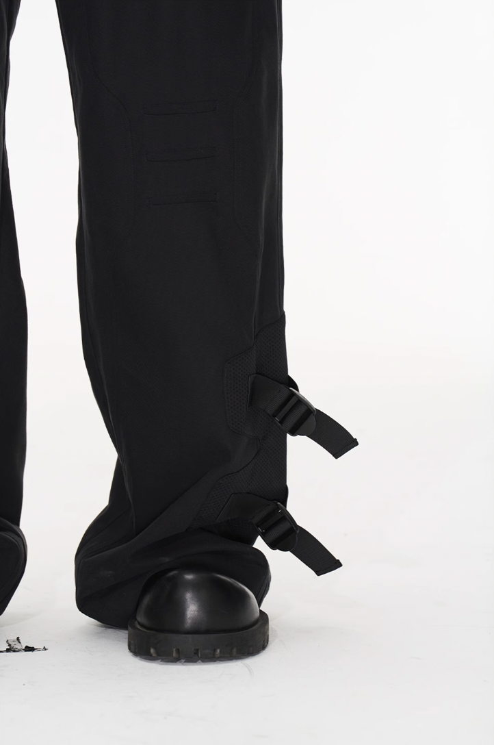 BLIND NO PLAN Patchwork Functional Button Pants