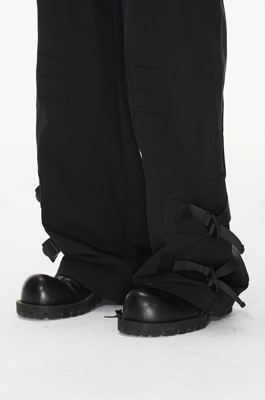 BLIND NO PLAN Patchwork Functional Button Pants