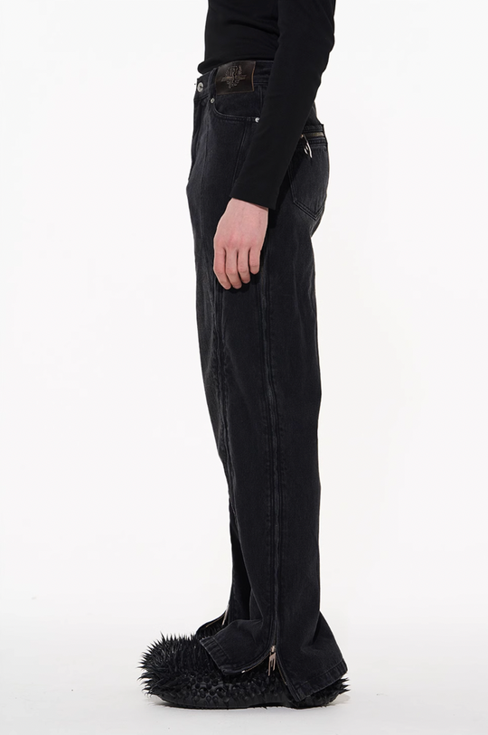 BLIND NO PLAN Multi Close Zipper Washed Denim Jeans