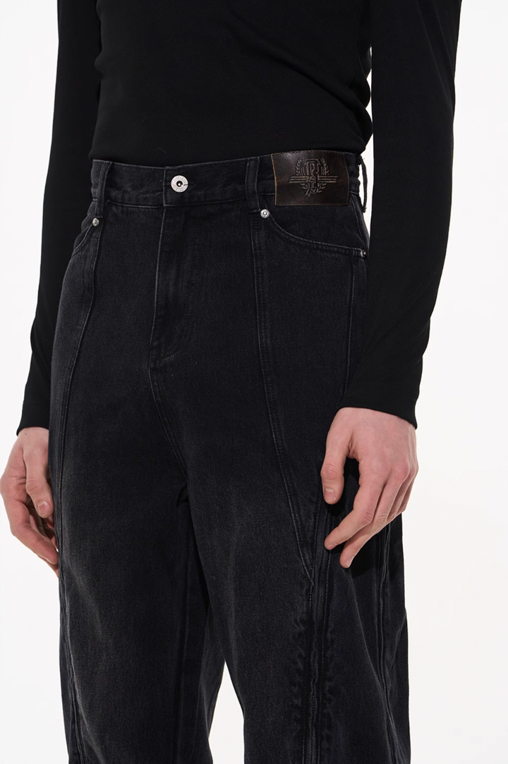 BLIND NO PLAN Multi Close Zipper Washed Denim Jeans