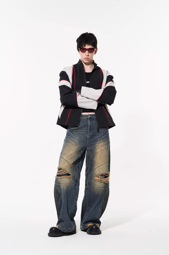 BLIND NO PLAN Old Functional Destroyed Denim Jeans