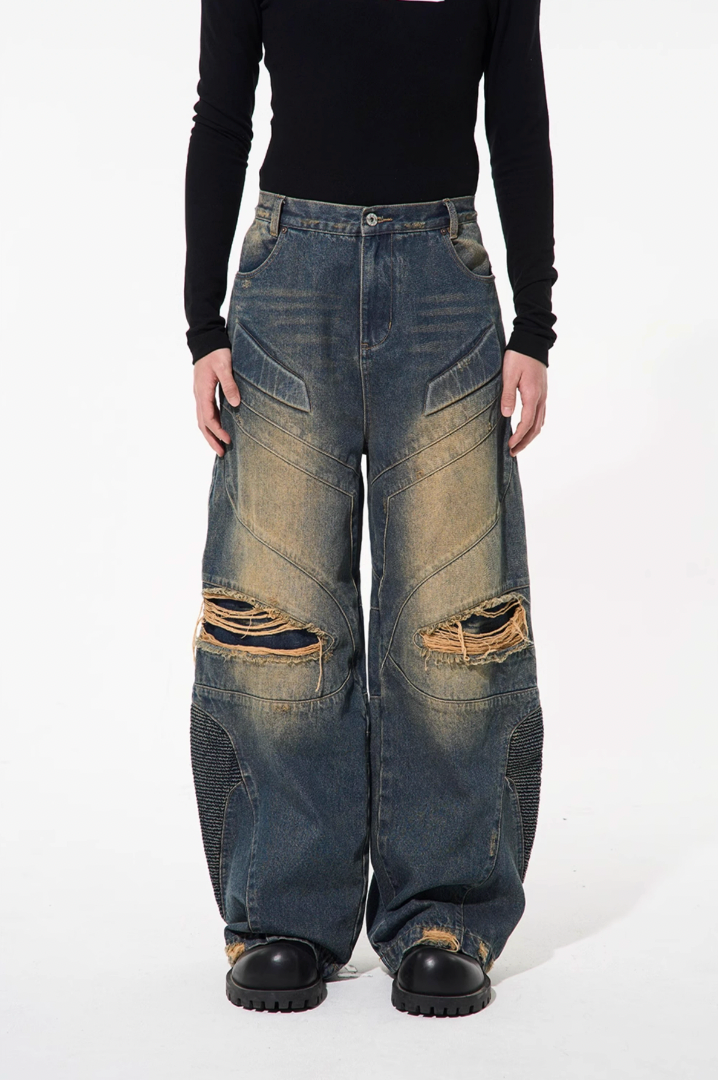 BLIND NO PLAN Old Functional Destroyed Denim Jeans