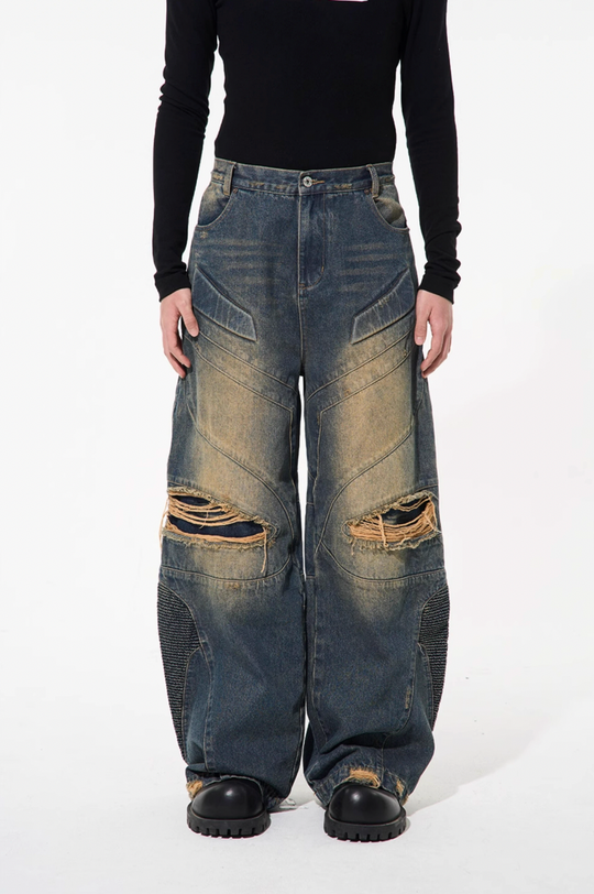 BLIND NO PLAN Old Functional Destroyed Denim Jeans