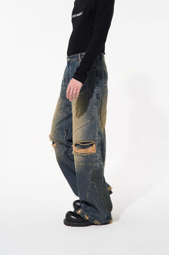BLIND NO PLAN Old Functional Destroyed Denim Jeans