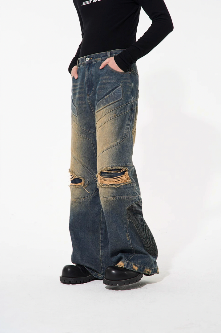BLIND NO PLAN Old Functional Destroyed Denim Jeans