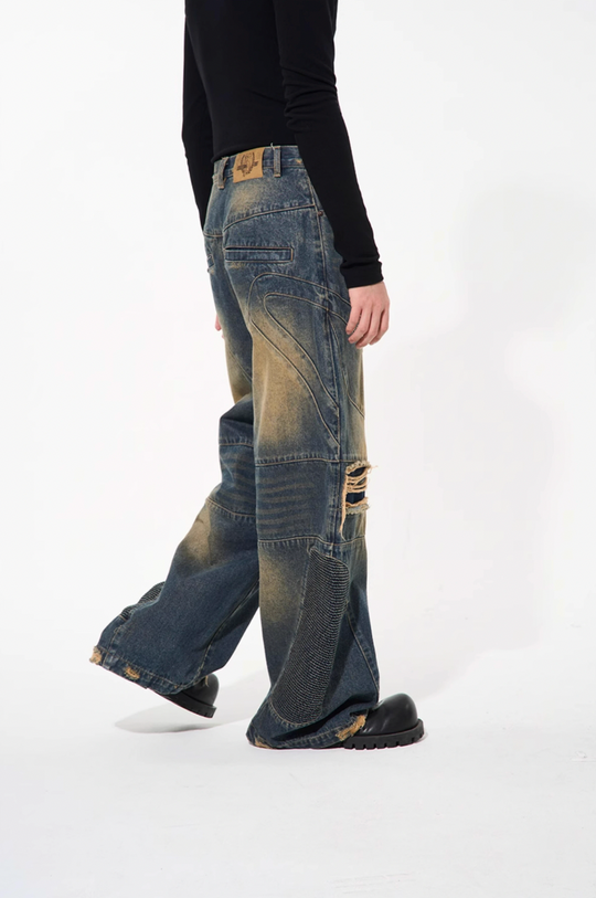 BLIND NO PLAN Old Functional Destroyed Denim Jeans