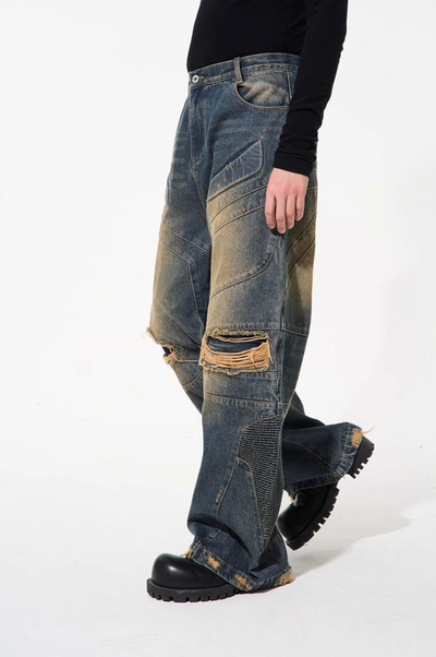 BLIND NO PLAN Old Functional Destroyed Denim Jeans