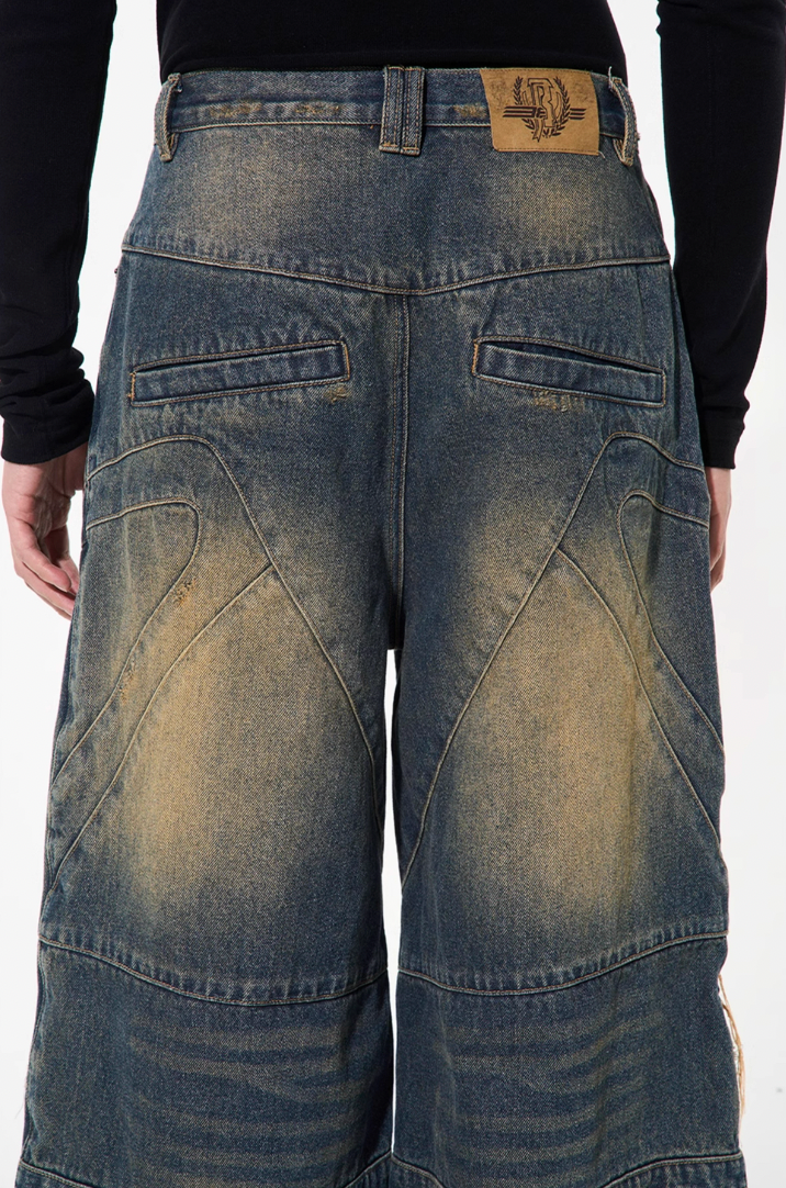 BLIND NO PLAN Old Functional Destroyed Denim Jeans