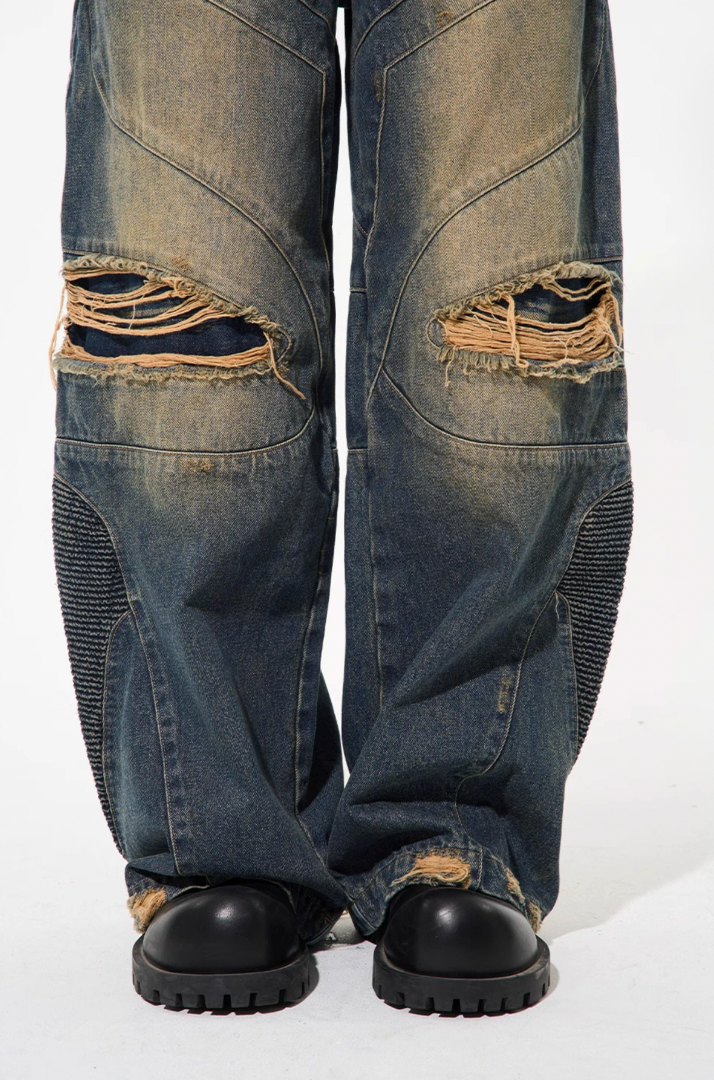 BLIND NO PLAN Old Functional Destroyed Denim Jeans