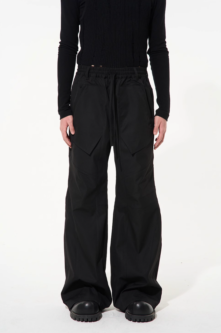 BLIND NO PLAN 3D Cut Adjustable Waistband Twill Work Pants