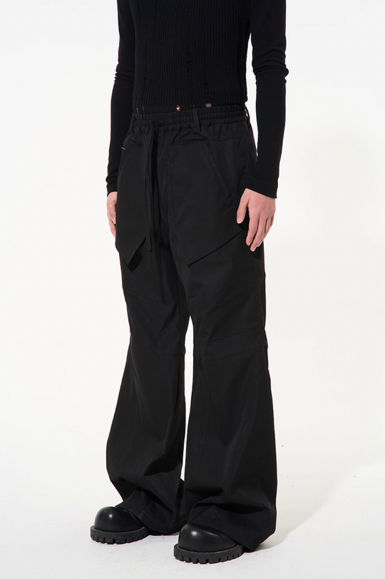 BLIND NO PLAN 3D Cut Adjustable Waistband Twill Work Pants