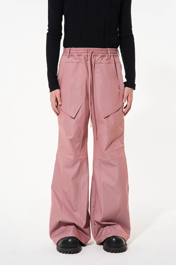 BLIND NO PLAN 3D Cut Adjustable Waistband Twill Work Pants