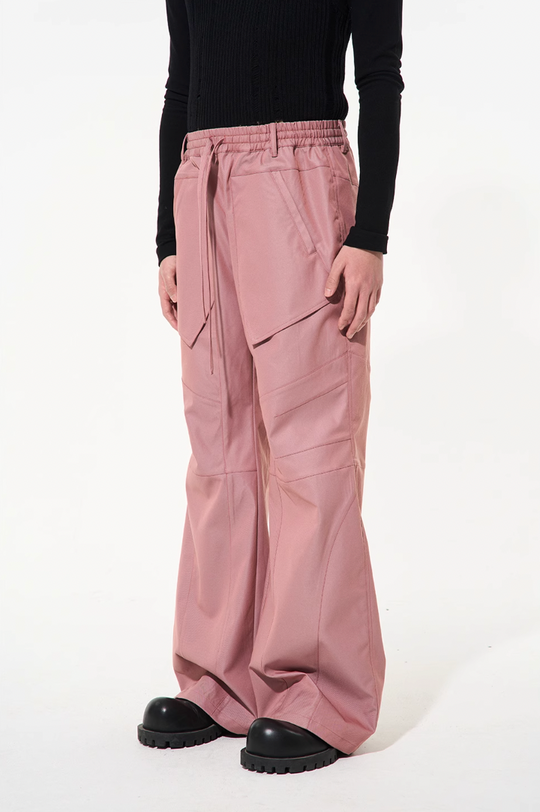 BLIND NO PLAN 3D Cut Adjustable Waistband Twill Work Pants