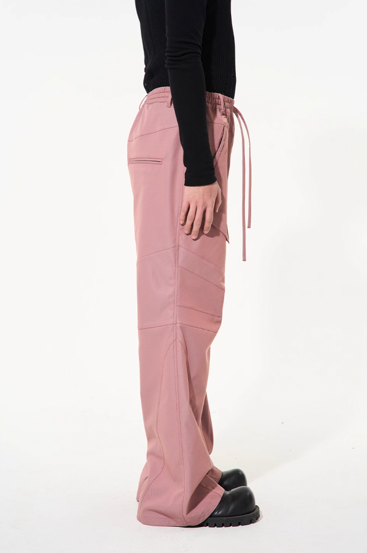 BLIND NO PLAN 3D Cut Adjustable Waistband Twill Work Pants