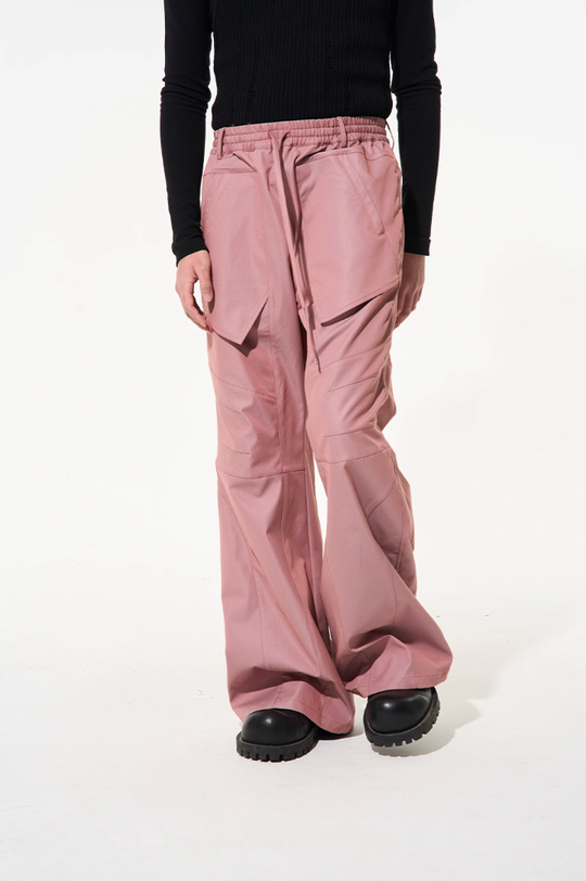 BLIND NO PLAN 3D Cut Adjustable Waistband Twill Work Pants