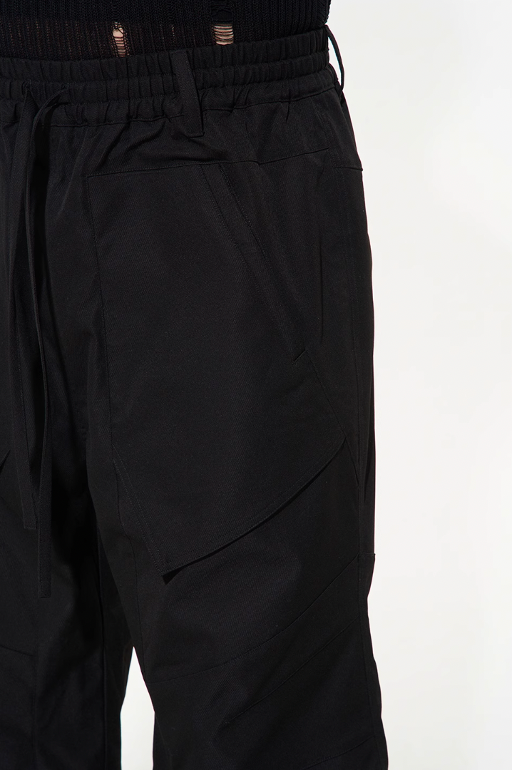 BLIND NO PLAN 3D Cut Adjustable Waistband Twill Work Pants