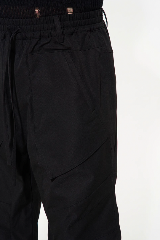 BLIND NO PLAN 3D Cut Adjustable Waistband Twill Work Pants