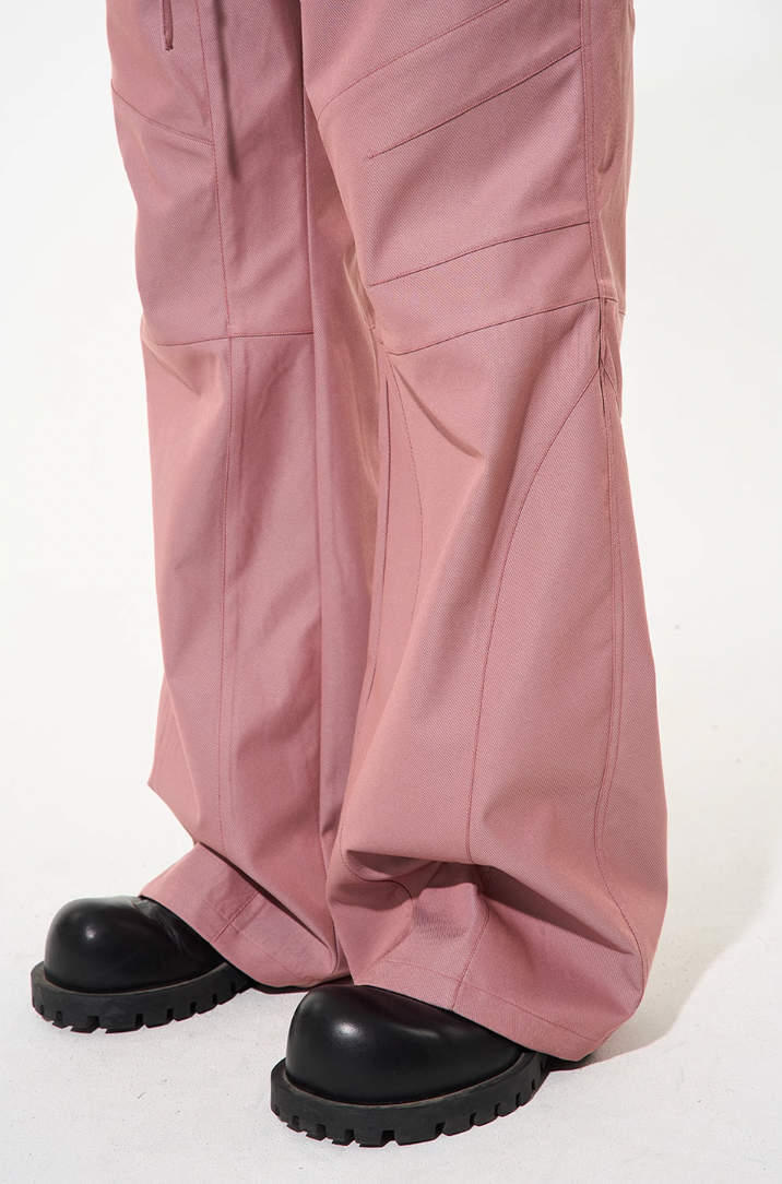 BLIND NO PLAN 3D Cut Adjustable Waistband Twill Work Pants