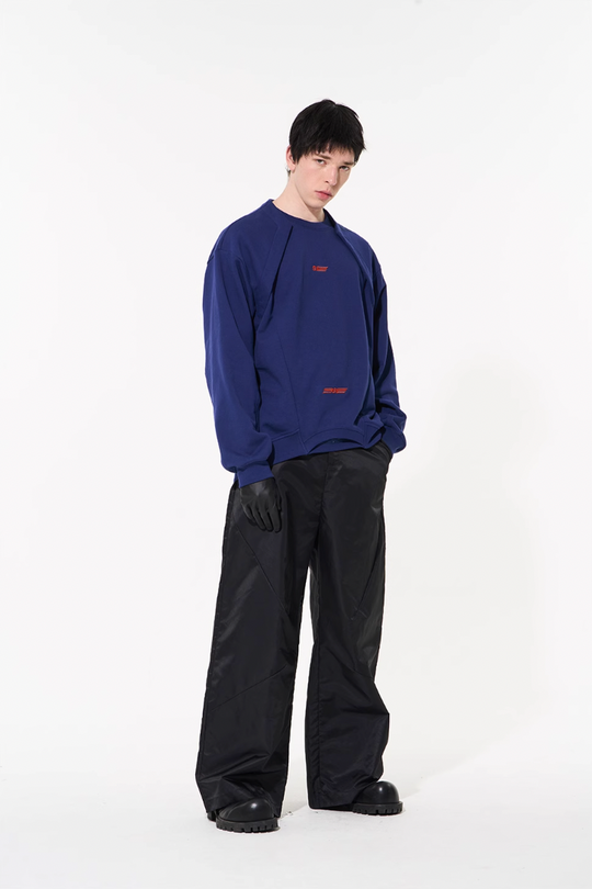 BLIND NO PLAN Silhouette Straight Leg Nylon Pants