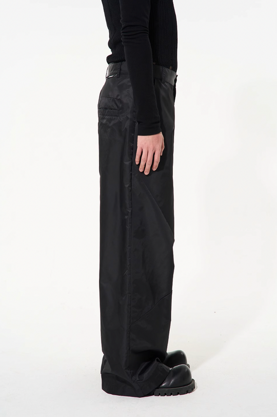 BLIND NO PLAN Silhouette Straight Leg Nylon Pants