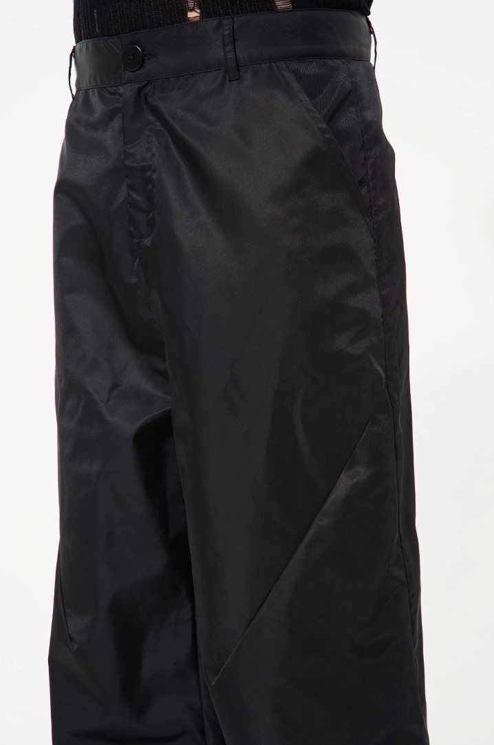 BLIND NO PLAN Silhouette Straight Leg Nylon Pants