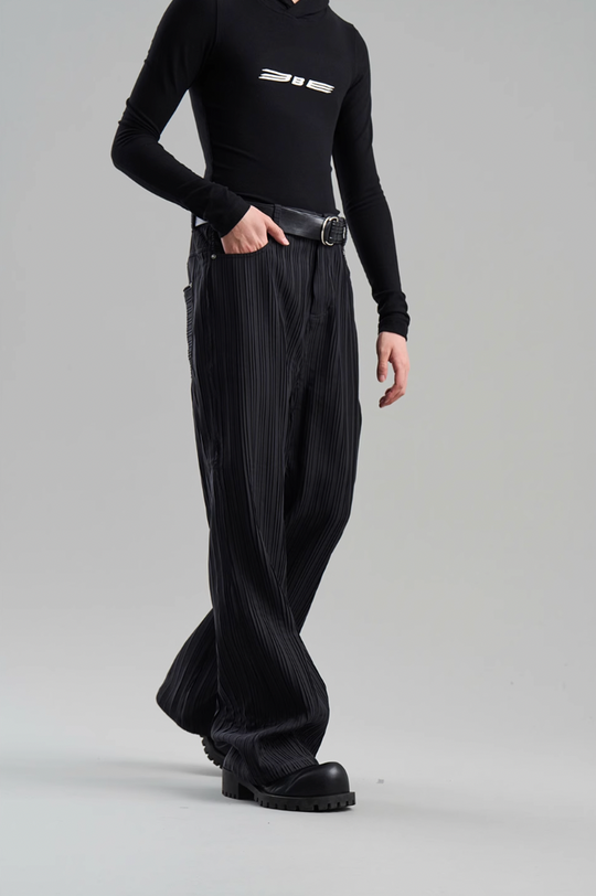 BLIND NO PLAN 3D Texture & Studded Suit Pants