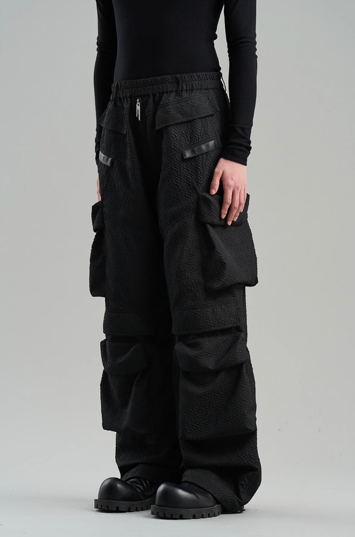 BLIND NO PLAN Contoured Textured Pocket Work Pants