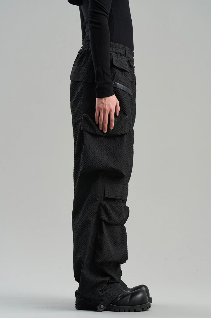 BLIND NO PLAN Contoured Textured Pocket Work Pants