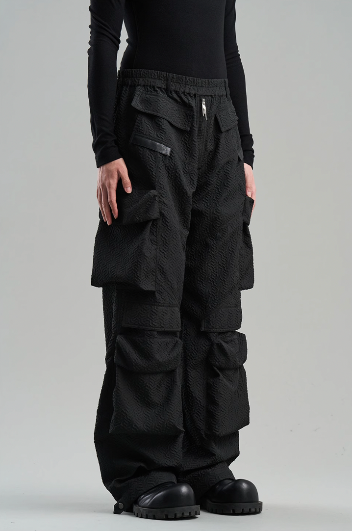 BLIND NO PLAN Contoured Textured Pocket Work Pants