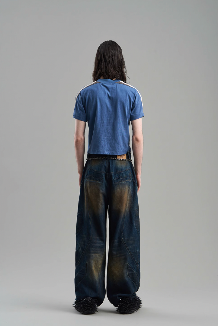 BLIND NO PLAN Mud Stained & Rusted Denim Jeans