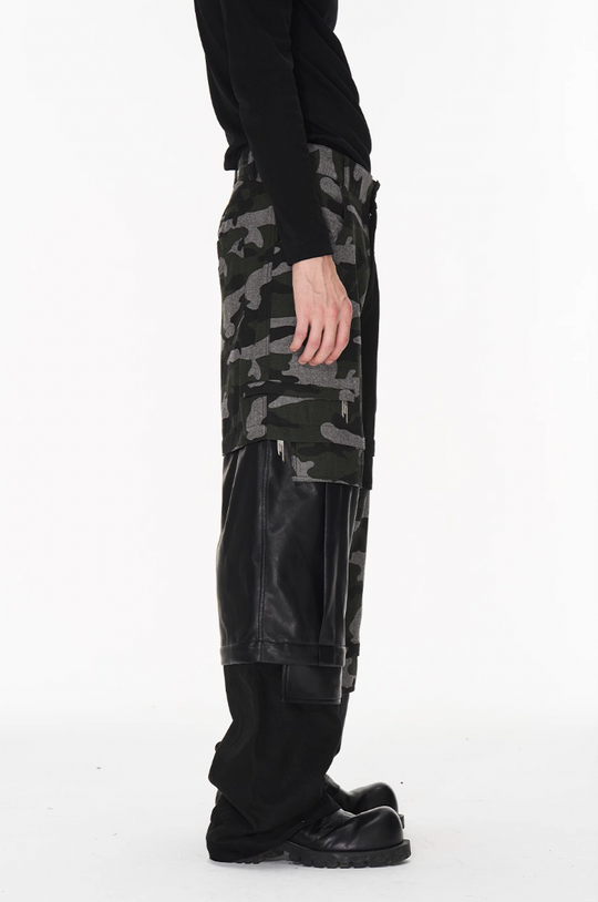 BLIND NO PLAN Camouflage Patchwork Removable Change Work Pants
