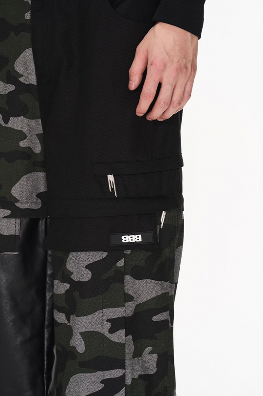 BLIND NO PLAN Camouflage Patchwork Removable Change Work Pants