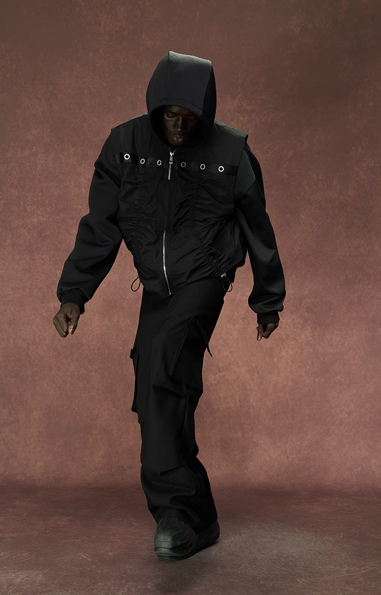 YADcrew Drawstring Pleated Sleeveless Vest