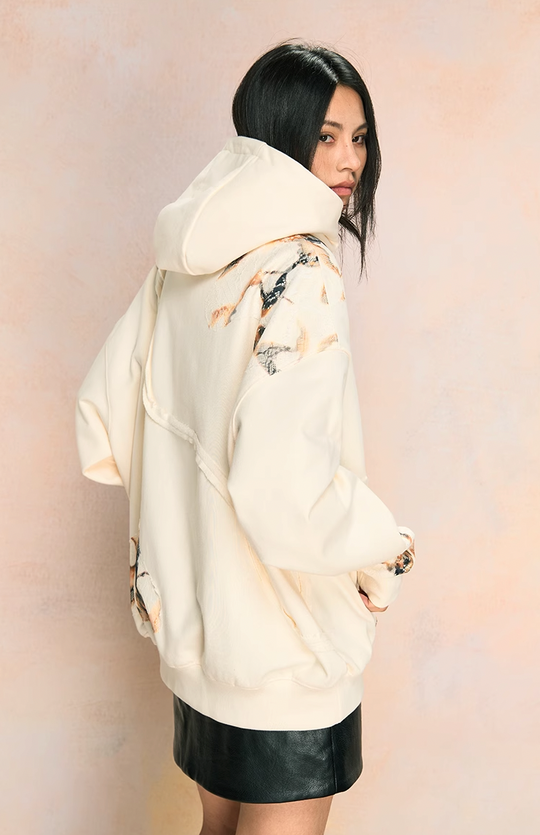 YADcrew Fire Burn Lace Broken Seam Hoodie