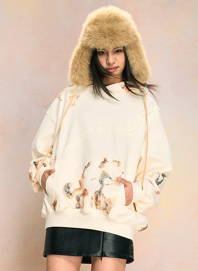 YADcrew Fire Burn Lace Broken Seam Hoodie