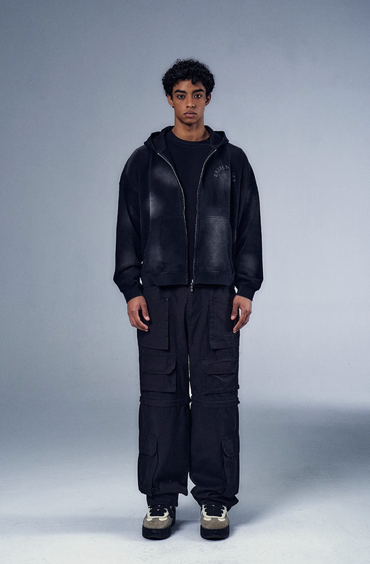 YADcrew x BIPOLAR Mud Dyed Vintage Zipper Hoodie