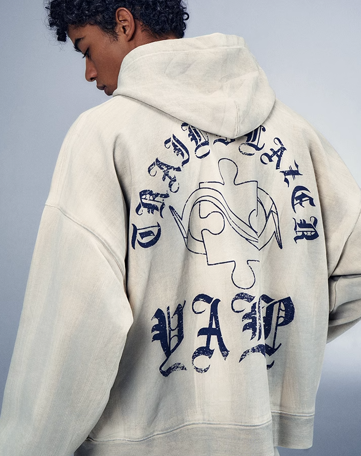 YADcrew x BIPOLAR Mud Dyed Vintage Zipper Hoodie