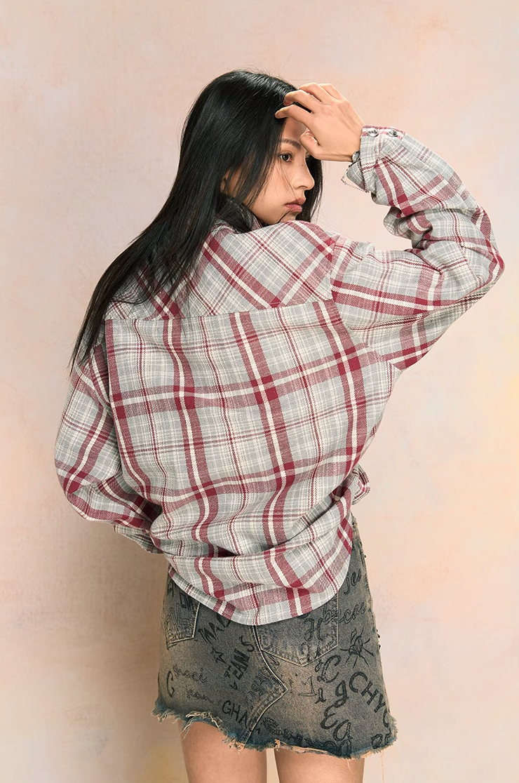 YADcrew Dark Plaid Shirt