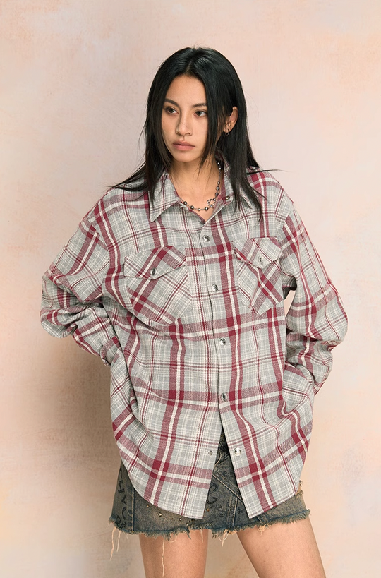 YADcrew Dark Plaid Shirt