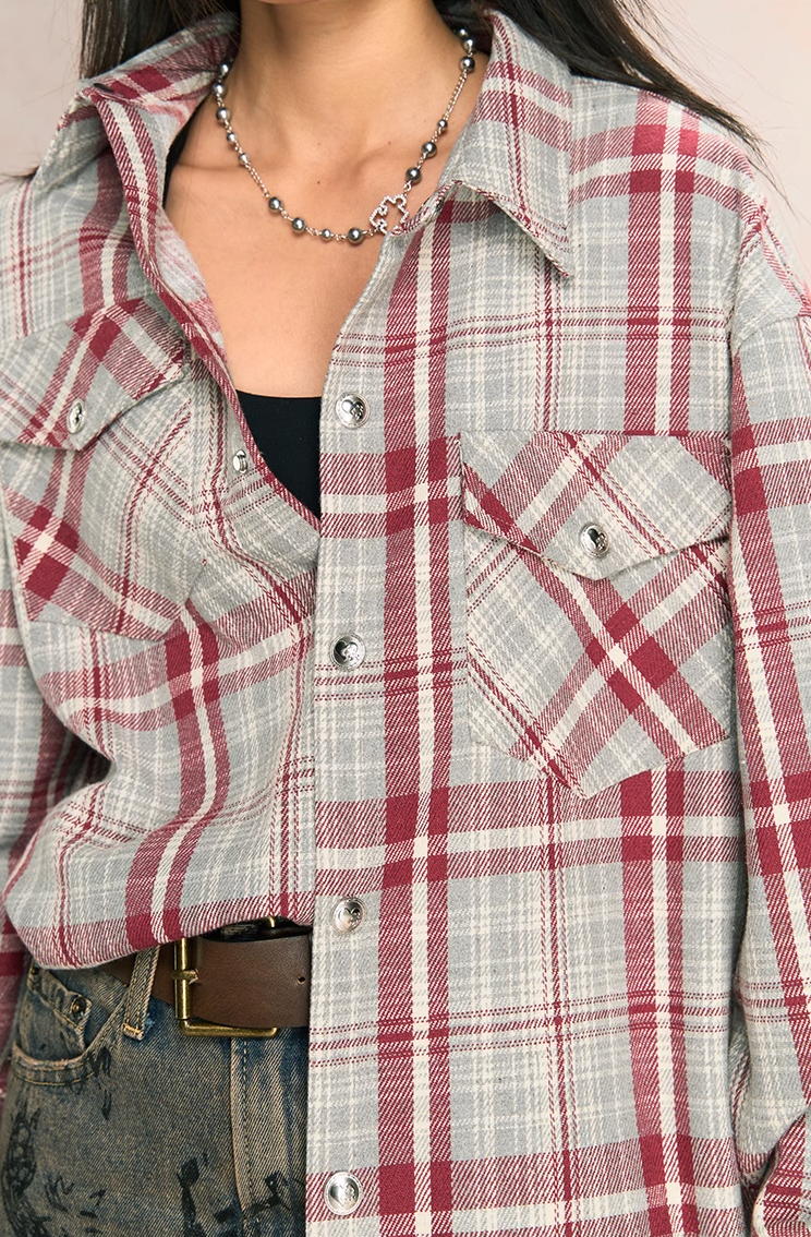 YADcrew Dark Plaid Shirt
